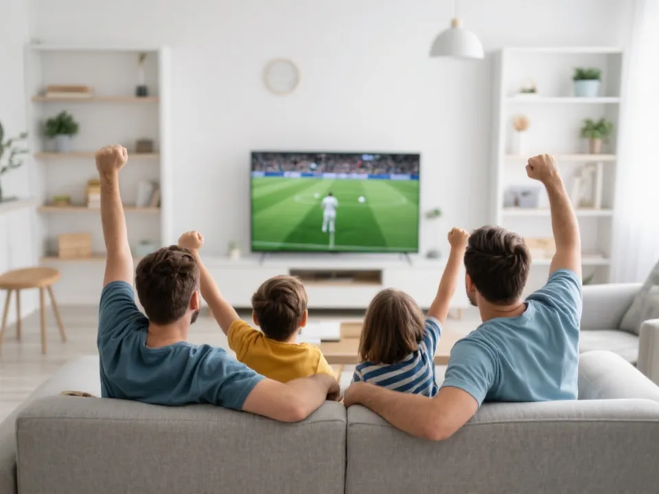 家庭电视观赛场景示意